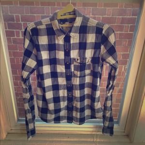 A&F blue plaid shirt