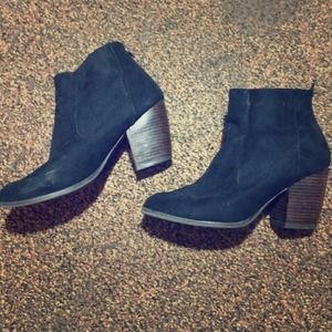 Black suede booties