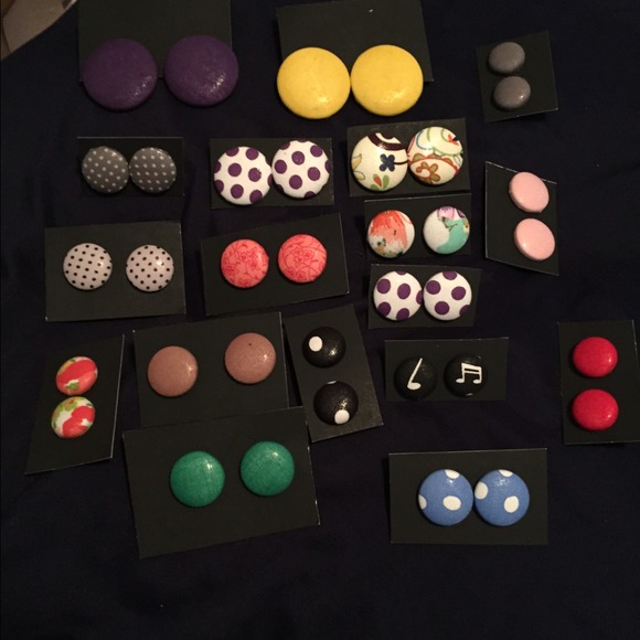 Custom Button Earrings