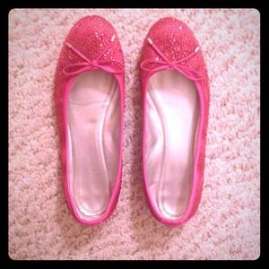 Adrienne Vittadini Pink Rhinestone Flats.