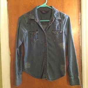 Miley Cyrus Denim Button Down