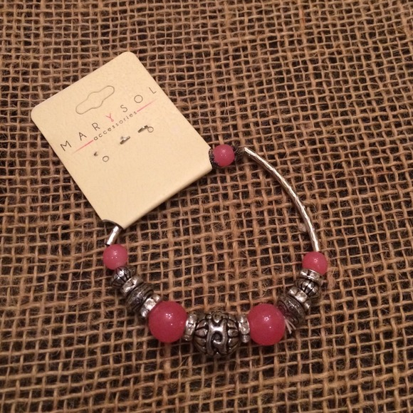 Silver and Pink Bracelet