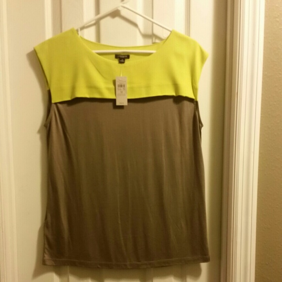 Color block top - lime yellow and gray - Picture 1 of 2