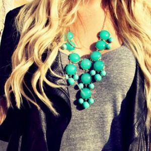 J Crew inspired Teal Bubble Necklace!