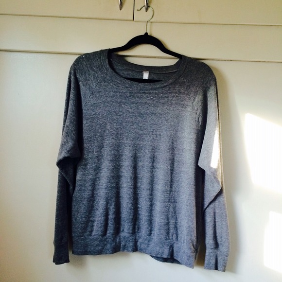 American Apparel Grey Tri-Blend Raglan Pullover