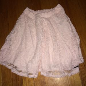 Light Pink Abercrombie & Fitch Floral Lace Skirt
