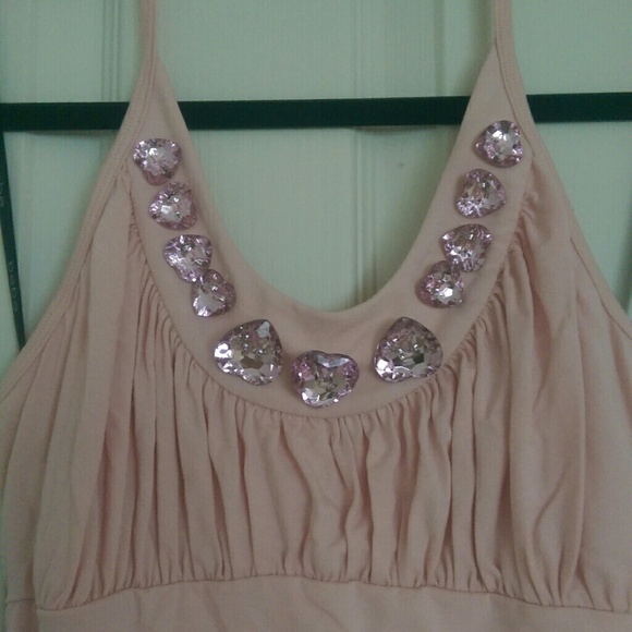NWOT BEBE Pink Jeweled Hearts Halter Top Small - Picture 3 of 4