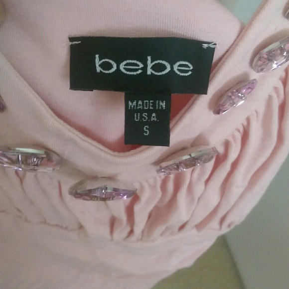 NWOT BEBE Pink Jeweled Hearts Halter Top Small - Picture 4 of 4