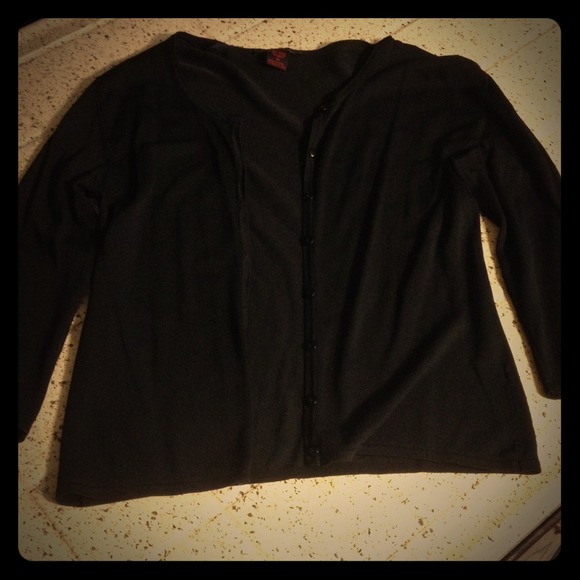 BLACK CARDIGAN WITH BLACK BUTTONS