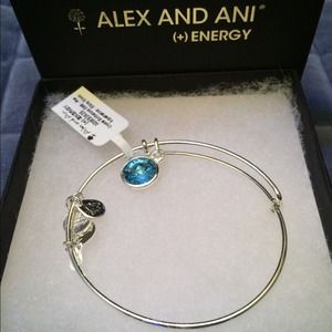 Alex and Ani Aquamarine Bracelet in Silver Finish