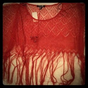 Boho shawl, burnt orange:)