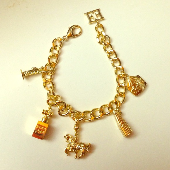 Gold Escada charm bracelet