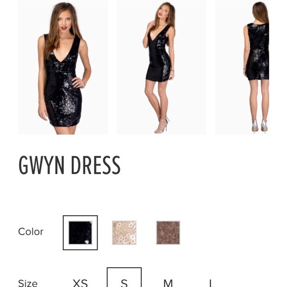 NWOT Tobi Gwyn Deep V-neck Sequin Dress - Picture 3 of 4