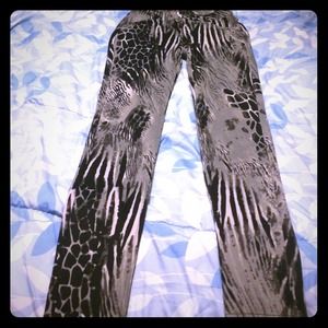 Mesh Animal Print Skinny Pants