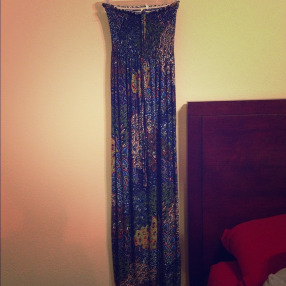 Maxi strapless beautiful print dress