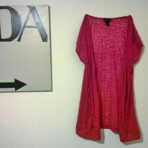 Hot pink open cardigan