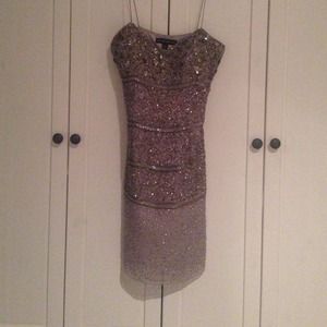 Aidan Mattox Beaded Cocktail Gown