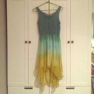 American Rag Asymmetrical Green/Blue Dress