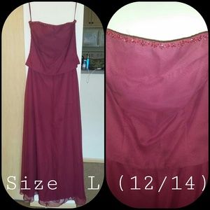 Cranberry floor length gown