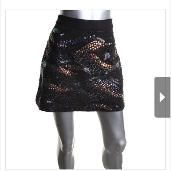Nanette Leppore black Metallic Beaded skirt - Picture 6 of 7