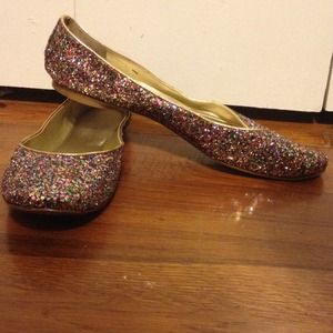 Nine West multi color glitter sparkle flats