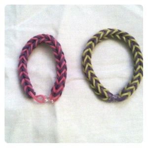 Fishtail rubber band bracelets.