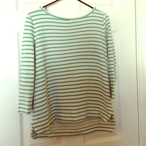 LOFT Sweaters - Green and white striped sweater
