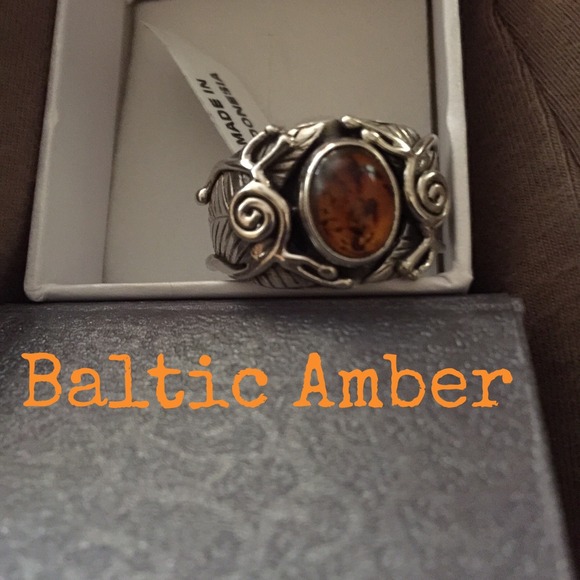 Bali Collection Jewelry - ❤️нp x 2❤️Baltic Amber Sterling Silver Ring