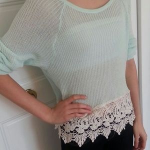 Mint lace top!