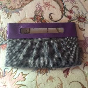 New with tags BCBG patent leather and metal clutch