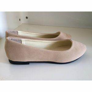Beige suede flats