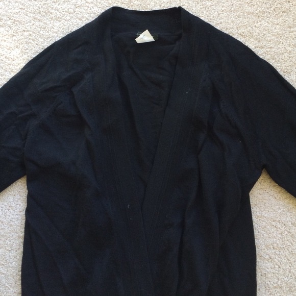 J Crew black merino wool cardigan. Size m