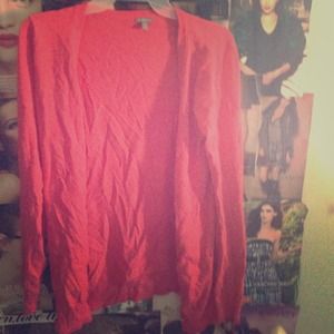 Peach colored cardigan