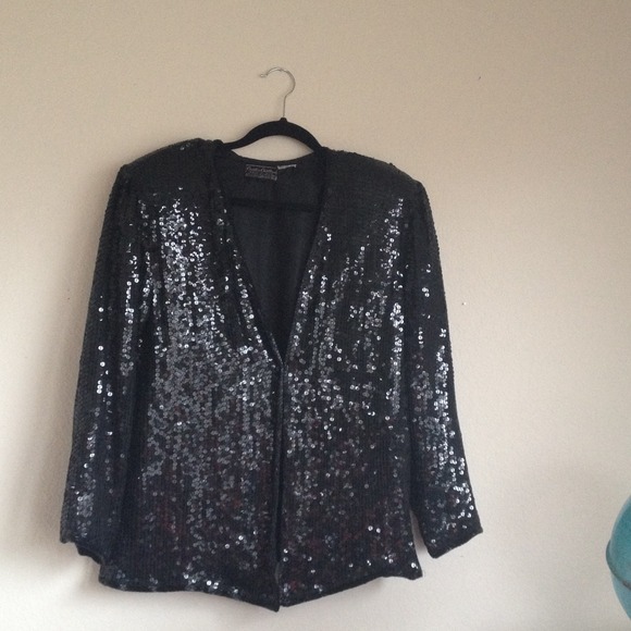 Creative Creations Vintage Sequined Silk Jacket - Picture 1 of 3