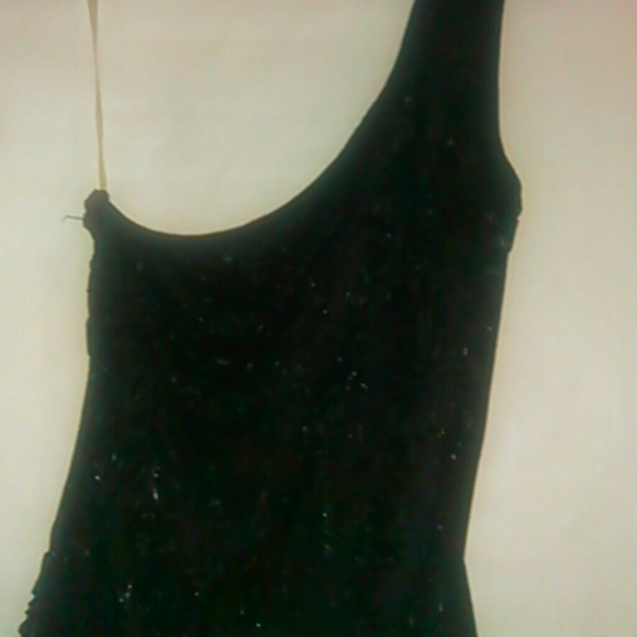 One Shoulder Cocktail Black Mini Dress - Picture 1 of 3