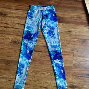 XS Multicolor Floral Watercolor Inspired Leggings