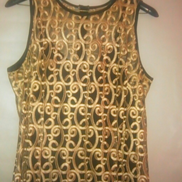 Elegant Black And Gold Dinner Dress