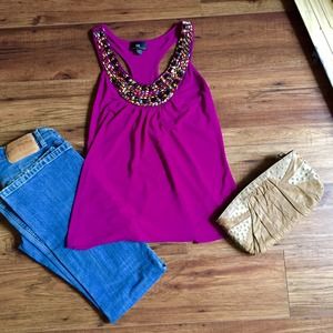 Beaded Racerback Top.