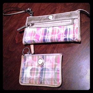 Coach wallets (wristlet and key chain wallet)