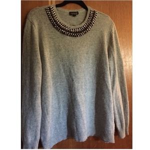 TOPSHOP Jeweled Pullover Sweater