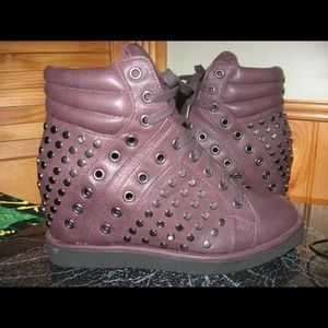 Plum Wedge Sneakers