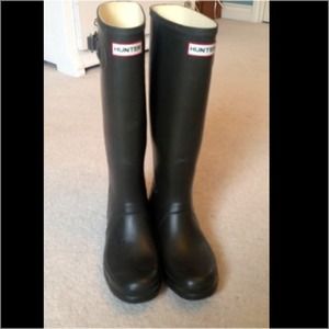 Matte, chocolate brown, Hunter Rainboots