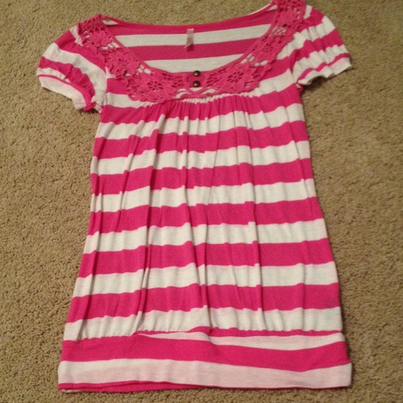 Hot pink striped shirt