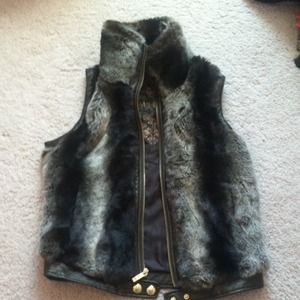 Brown fur vest