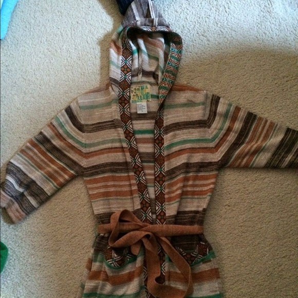 Wrap hooded sweater