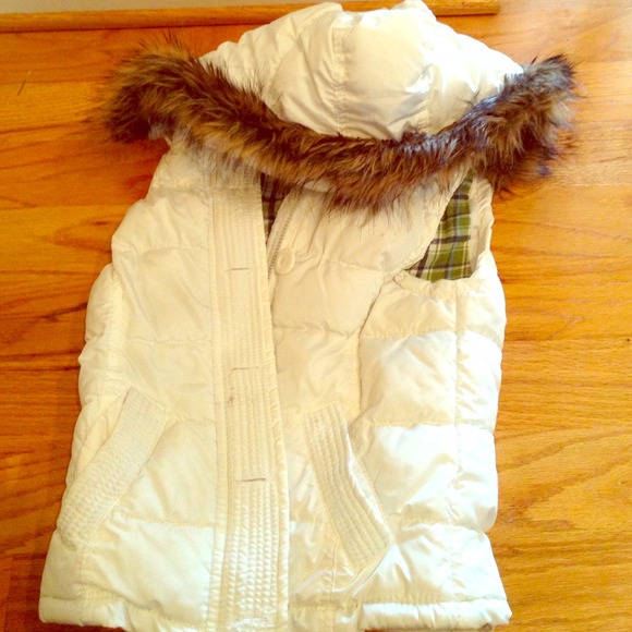White puffy vest