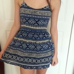 Blue patterned dress