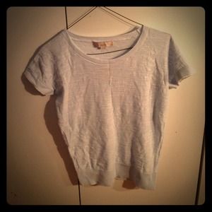 🆕white and baby blue thin striped sweater tee SP