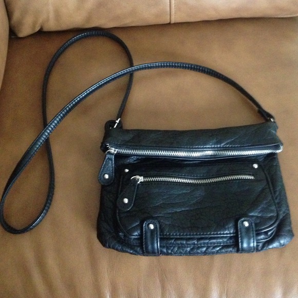 Black slouchy cross body bag