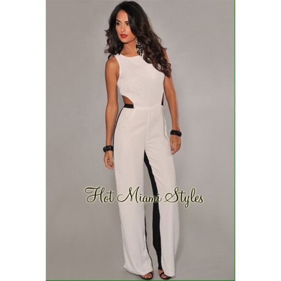 Color block key hole back jumpsuit
